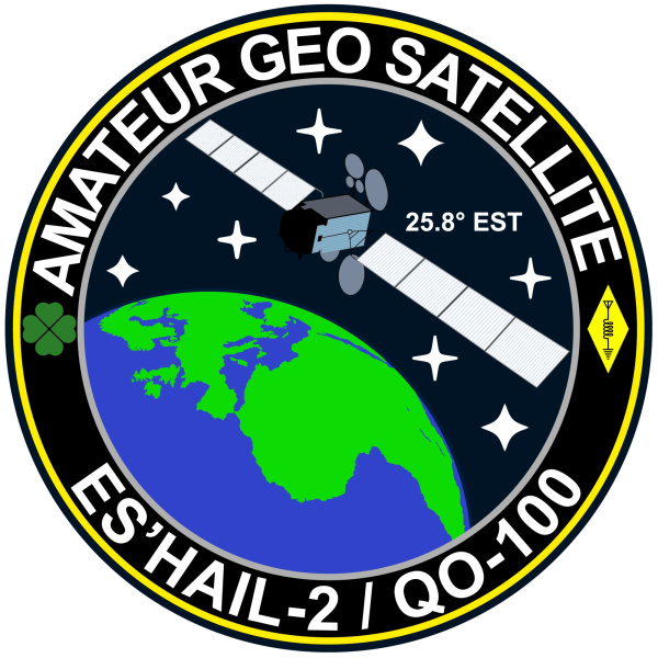 Autocollant symbole amateur geo satellite QO-100