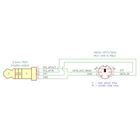 Câble Digirig Audio/PTT MiniDin6 9600-bauds pour ICOM & YAESU