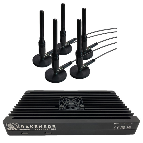 KrakenSDR : Récepteur SDR pour Radiogoniométrie avec 5x Antennes gonio