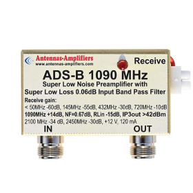 Préamplificateur ADS-B 1090 MHz extérieur sur mat avec bias-tee